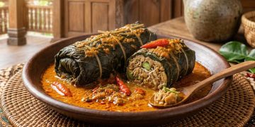 Resep Buntil Daun Singkong Dengan Isian Tempe Pedas dan Gurih