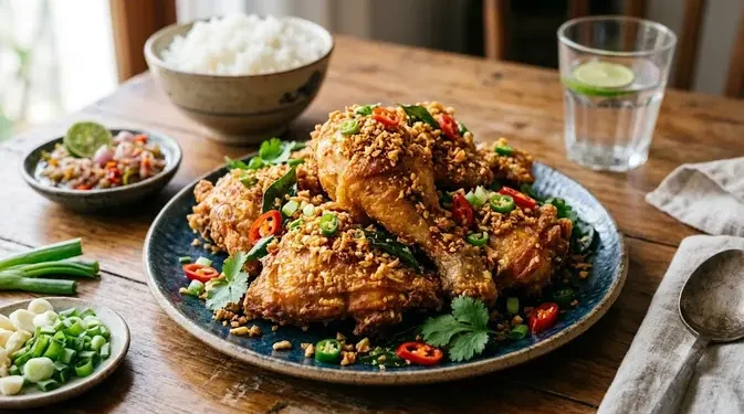 Resep Ayam Bawang Putih dan Garam yang Gurih serta Renyah