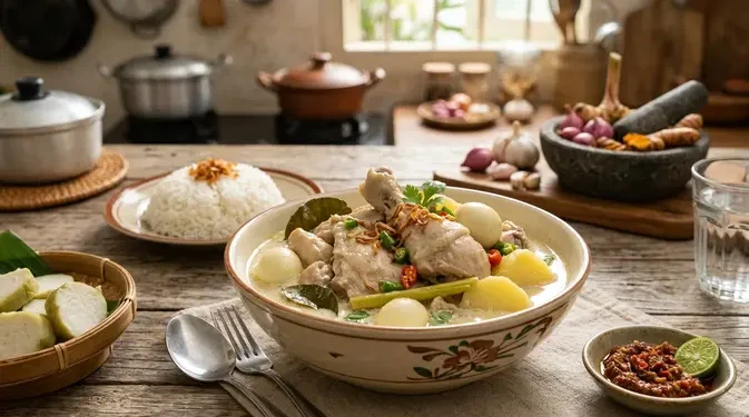 Resep Opor Ayam Putih Kental yang Gurih dan Bumbu Meresap Spesial