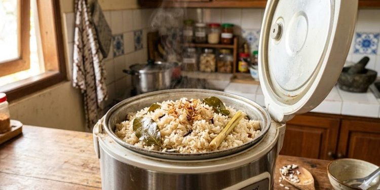 Resep Nasi Uduk Sederhana 5 Bahan yang Gurih dan Praktis menggunakan Magic Com